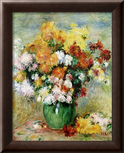 Bouquet of Chrysanthemums - Pierre-Auguste Renoir painting on canvas